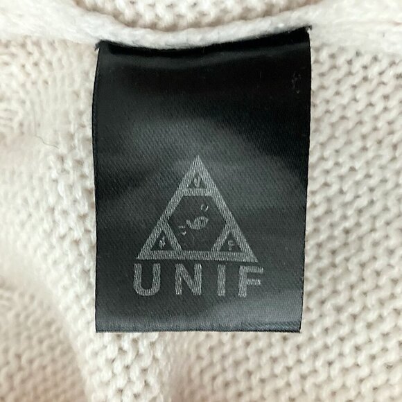 UNIF Are We Having Fun Yet Graphic Sweater Ivory Oversized Crewneck Pullover - Picture 11 of 11